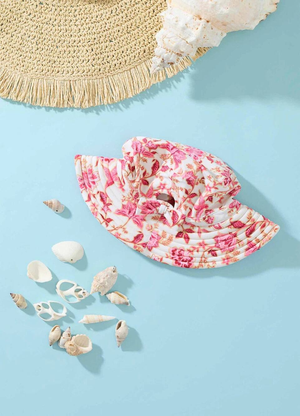 Seafolly Girls Silk Road Girls Swim Bucket Hat - Pink NWT SIZE M/L
